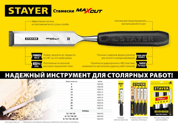 STAYER Max-Cut, 18 мм, стамеска (1820-18)