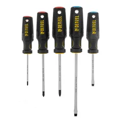 Набор отверток, 5 шт., PH+SL, S2, 3к рукоятка Denzel