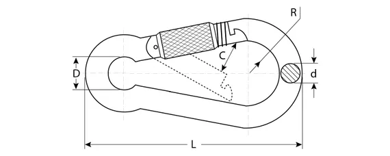 ЗУБР DIN 5299D, 10 мм, 15 шт, карабин с предохранительной гайкой (4-304555-10)