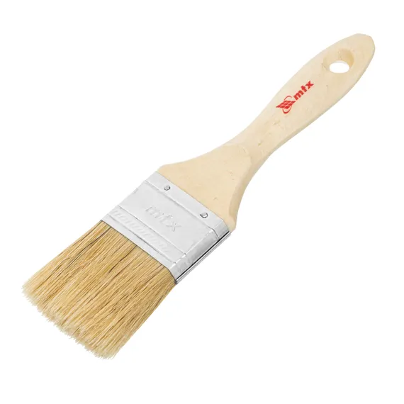 Кисть плоская "Евро" 2", натуральная щетина, деревянная ручка MTX