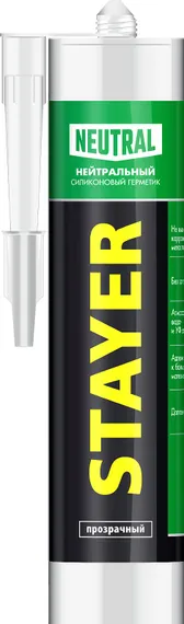 STAYER 260 мл, прозрачный, силиконовый, нейтральный герметик (41217-2)