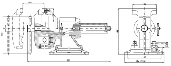 ЗУБР ЭКСПЕРТ-3D, 100 мм, многофункциональные слесарные тиски (32712-100)