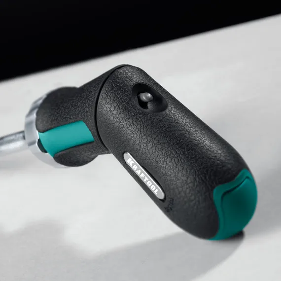 KRAFTOOL EXTREM набор: рычажная реверсивная отвертка с битами 6 шт (25899)