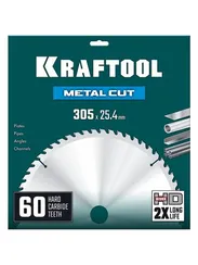 KRAFTOOL Metal Cut 305 х 25.4 мм, 60Т, диск пильный по металлу и стали (36954-305-25.4-60)