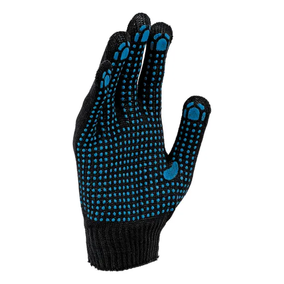 Перчатки трикотажные, х/б, 200 пар,  ПВХ точка, 3 нити, 10 класс Сибртех