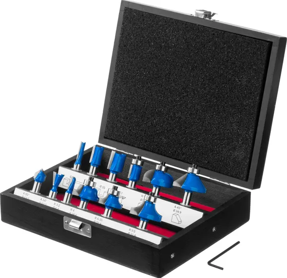 ЗУБР 12 шт, набор профильных фрез по дереву, Профессионал (28796-H12)