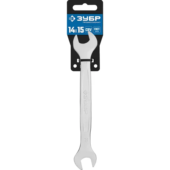 ЗУБР 14 х 15 мм, рожковый гаечный ключ, Профессионал (27010-14-15)
