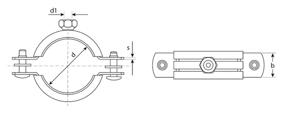 ЗУБР 2″, цинк, 7 шт, трубный хомут с гайкой (37850-59-65)