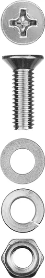 ЗУБР DIN 965, M5 х 20 мм, цинк, 16 шт, винт с гайкой и шайбами (303456-05-020)