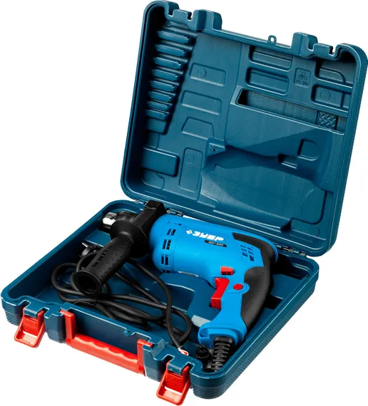 Дрель ударная, ЗУБР Профессионал ЗДУ-680 ЭРКМ2, патрон 13мм, реверс, сталь-10мм/бетон-13мм/дерево-20мм, 0-3000 об/мин, 0-48000 уд/мин, 680 Вт, кейс