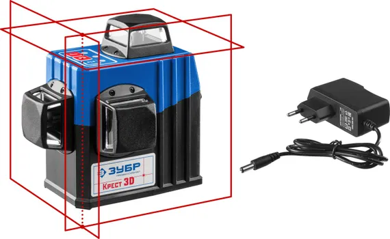 ЗУБР КРЕСТ 3D, 20 - 70 м, лазерный нивелир, Профессионал (34908)