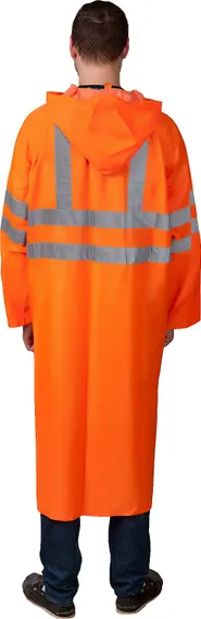 ЗУБР нейлон, сигнальный цвет, р.56-58, плащ-дождевик на молнии, Профессионал (11617-56)