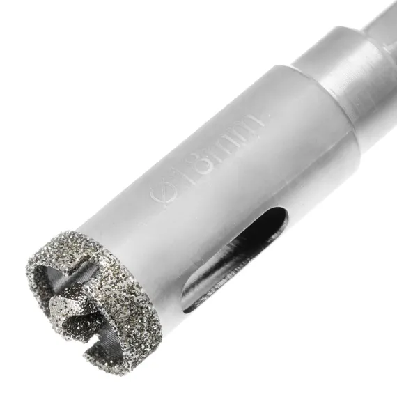 Сверло алмазное по керамограниту, 18 х 67 мм, трехгранный хвостовик Matrix