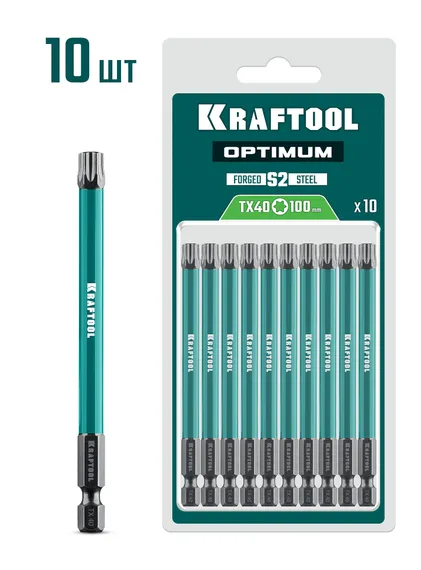 KRAFTOOL OPTIMUM TX 40, 100 мм, 10 шт, биты (26126-40-100-S10)