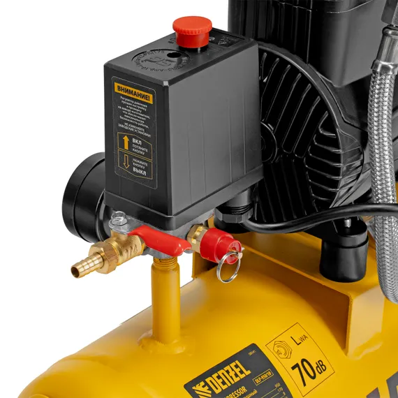 Компрессор безмасл. малошумный DLP-950/10, 950Вт,10 л, 2850 об/мин, 170 л/мин Denzel