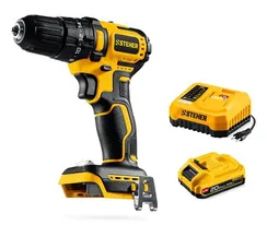 Бесщеточная ударная дрель-шуруповерт, STEHER 20 В, 45 Н·м, 1 АКБ LMS (2 А·ч), (CBS-45-21)