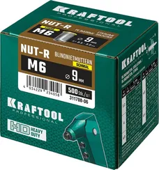 KRAFTOOL Nut-R, М6, уменьш. бортик, 500 шт, резьбовые заклепки стальные с насечками (311708-06)