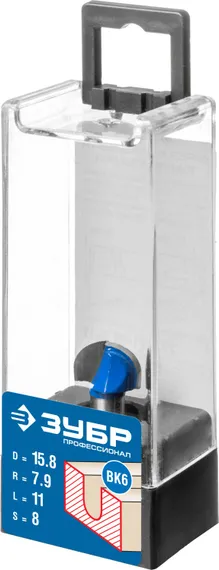 ЗУБР 15.8 x 11 мм, радиус 7.9 мм, фреза пазовая галтельная, Профессионал (28751-15.8-11)