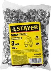 STAYER DIN 741, 3 мм, 100 шт, зажим троса (30535-03)