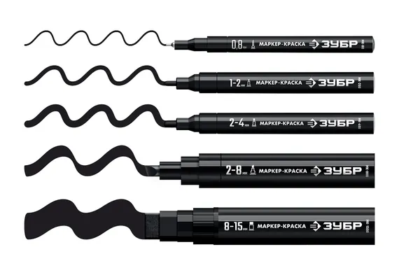 ЗУБР МК-200 черный, 1 мм маркер-краска (06326-2)