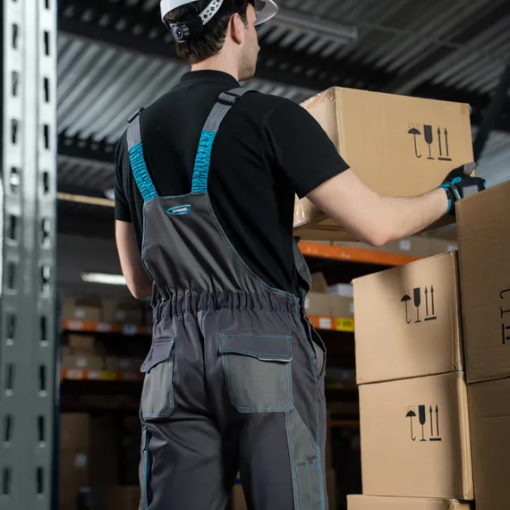 Полукомбинезон профессиональный рабочий, 97% хлопок 3% спандекс, M Gross