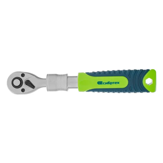 Ключ-трещотка телескопический 1/4", 170-230 мм, 72 зуба, с быстрым сбросом Сибртех