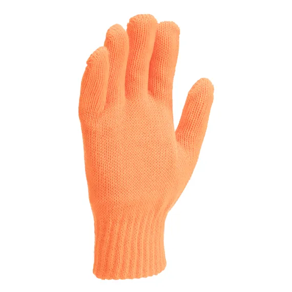 Перчатки трикотажные, акрил, двойные, оранжевый, двойная манжета Сибртех