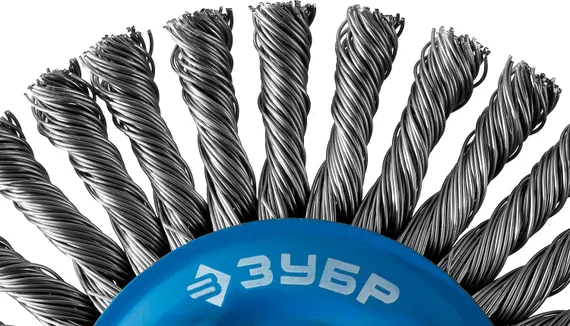 ЗУБР 150 мм, стальная проволоки 0.5 мм, щетка дисковая для УШМ, Профессионал (35192-150)