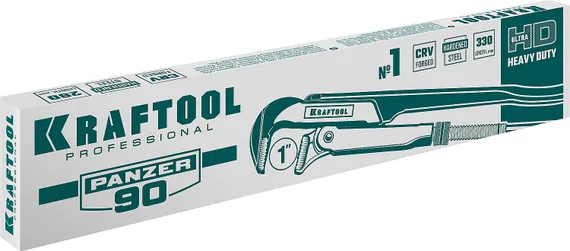KRAFTOOL PANZER-90, №1, 1″, 330 мм, трубный ключ с прямыми губками (2734-10)