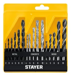 STAYER Combi 16 предметов, набор комбинированных сверл (29720-H16)