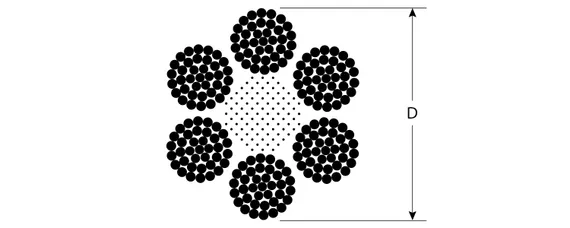 ЗУБР DIN 3066, свивка 6 х 37 + IWR, 12 мм, L 50 м, грузоподъемный стальной трос, Профессионал (30417-12)