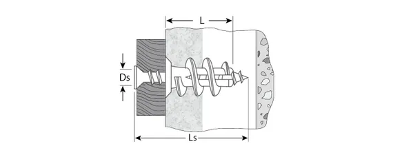 ЗУБР ДРИВА, 23 мм, 8 шт, нейлоновый дюбель для гипсокартона с саморезом и установочной насадкой для дрели (4-301256)