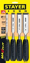 STAYER Max-Cut, 4 предм, набор стамесок (1820-H4)