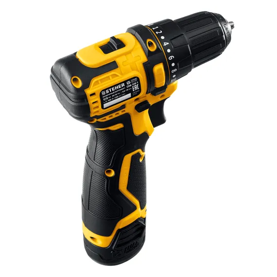Бесщеточная дрель-шуруповерт, STEHER 12 В, 35 Н·м, 1 АКБ (2 А·ч), кейс (CDB-120-1)