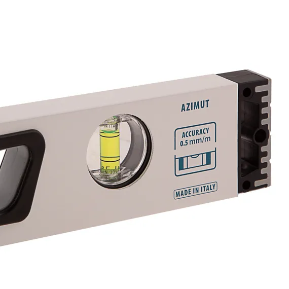 Уровень алюминиевый, 600 мм, усиленный, рукоятки, фрезерованный, 3 глазка, магнитный Gross