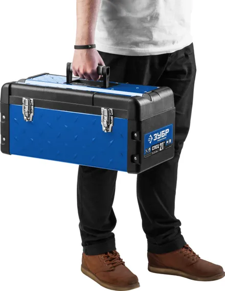 ЗУБР СПЕЦ-21, 530 x 270 x 240 мм, (21″), металлический ящик для инструментов, Профессионал (38155-21)