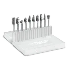 ЗУБР 10 шт набор борфрез твердосплавных, хв-к 3 мм, ПРОФЕССИОНАЛ (28816-H10)