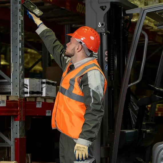 Каска защитная из ударопрочной пластмассы, оранжевая Сибртех