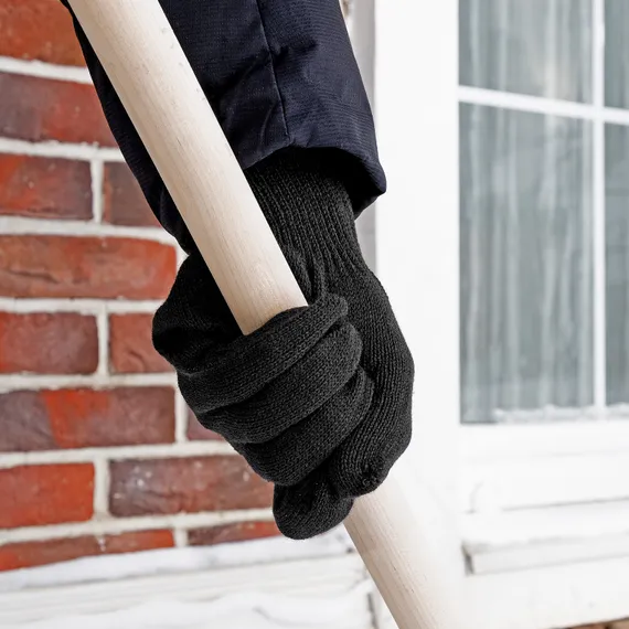 Перчатки трикотажные, акрил, черный, оверлок Сибртех