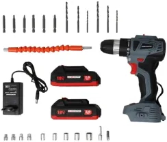 Аккумуляторный бесщеточный шуруповерт с набором PROFIPOWER MKBL-18BT (Li-ion-2шт, 18В, 2.0Ач, 40Нм, 0,8-10мм, З/У, в кейсе) E0147