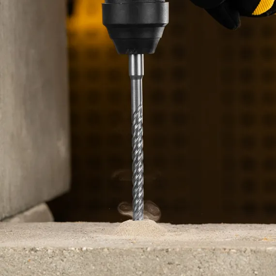 Бур по бетону, цельная крестовая пластина, 8x265 мм, SDS PLUS Denzel