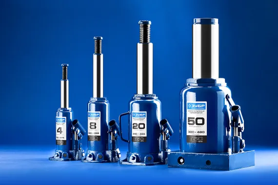 ЗУБР 4 т, 192 - 374 мм, бутылочный гидравлический домкрат в кейсе, Профессионал (43060-4-K)