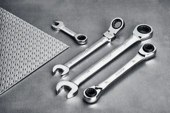 ЗУБР 5 шт, 8 - 14 мм, набор укороченных трещоточных гаечных ключей, Профессионал (27103-H5)