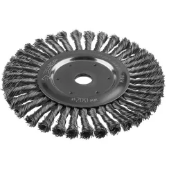 ЗУБР 200 х 22 мм, жгутированная стальная проволока 0.5 мм, щетка дисковая для УШМ, Профессионал (35190-200)