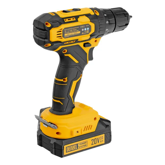 Дрель-шуруповерт аккумуляторная CDQ-20, Li-Ion, 20 В// Denzel