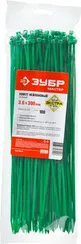 ЗУБР КС-З1, 3.6 x 300 мм, нейлон РА66, 100 шт, зеленые, кабельные стяжки, Профессионал (309060-36-300)