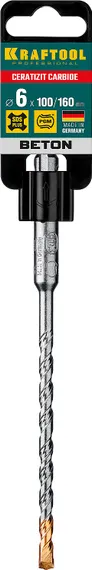 KRAFTOOL Ceratizit Carbide, 6 х 160 мм, SDS-plus бур (29320-160-06)