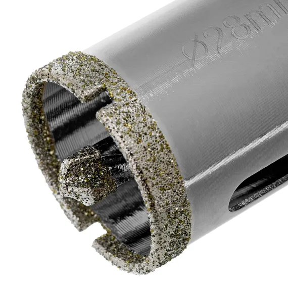 Сверло алмазное по керамограниту, 28 х 67 мм, трехгранный хвостовик Matrix