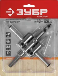 ЗУБР d 40-120 мм, глубина реза 30 мм, регулируемое сверло по дереву (29440-120)
