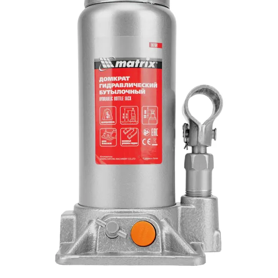 Домкрат гидравлический бутылочный, 5 т, h подъема 197-382 мм Matrix